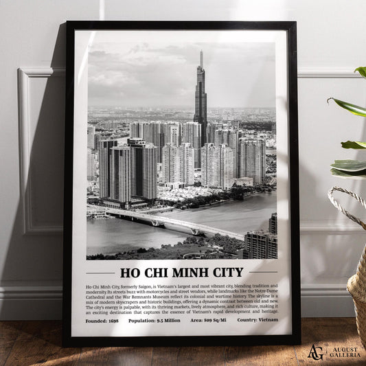 Ho Chi Minh City Black & White City Print