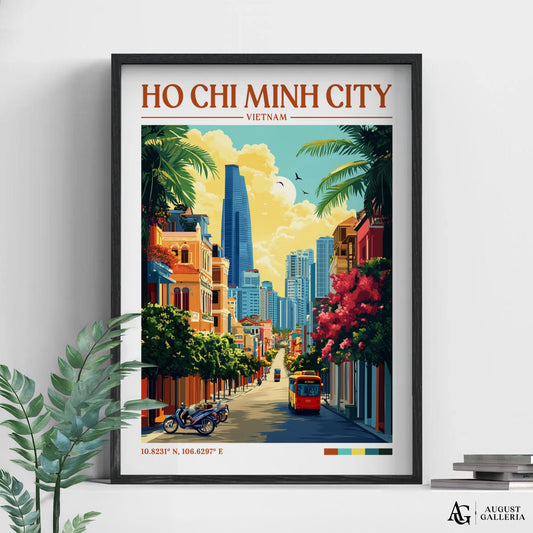 Ho Chi Minh City Retro Travel Print