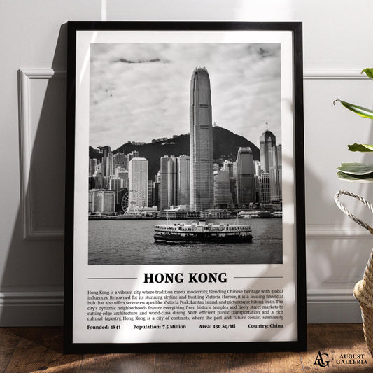 Hong Kong Black & White City Print