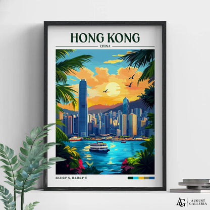 Hong Kong Retro Travel Print