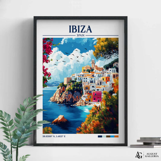 Ibiza Spain Retro Travel Print