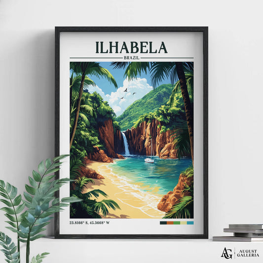 Ilhabela Brazil Retro Travel Print
