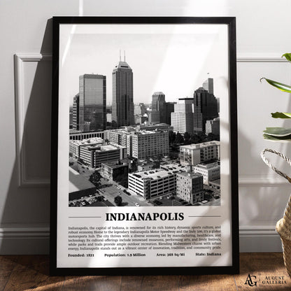 Indianapolis Black & White City Print