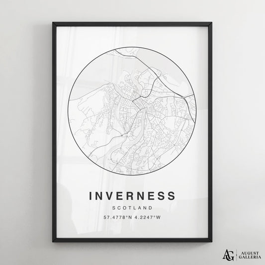 Inverness Minimalist Map