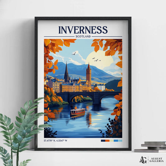 Inverness Scotland Retro Travel Print