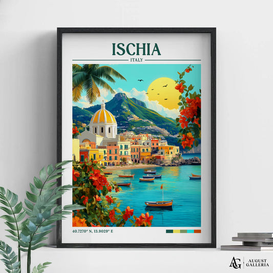 Ischia Italy Retro Travel Print