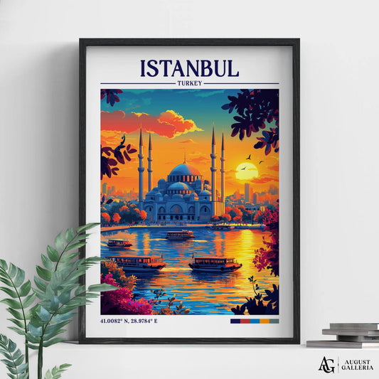 Istanbul Turkey Retro Travel Print