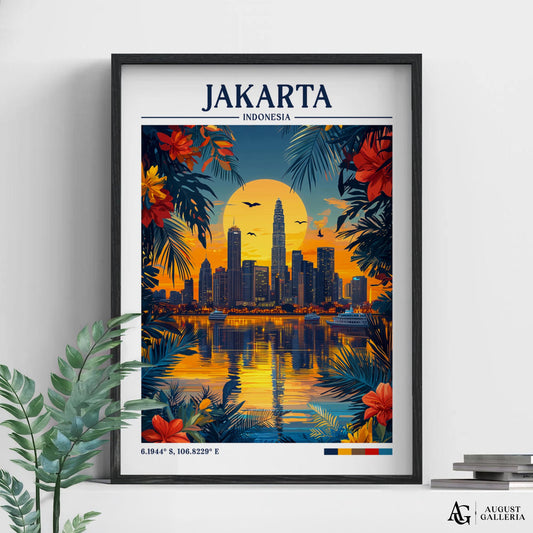 Jakarta Indonesia Retro Travel Print