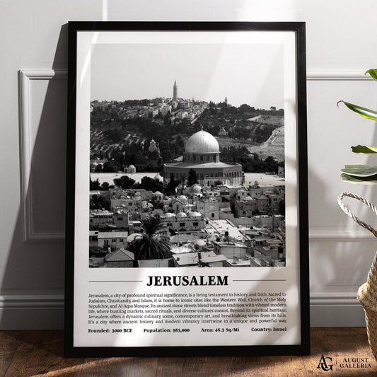 Jerusalem Black & White City Print