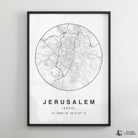 Jerusalem Minimalist Map