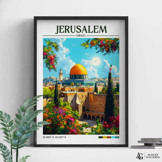 Jerusalem Retro Travel Print