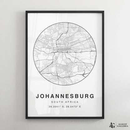 Johannesburg Minimalist Map
