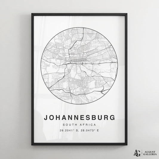 Johannesburg Minimalist Map