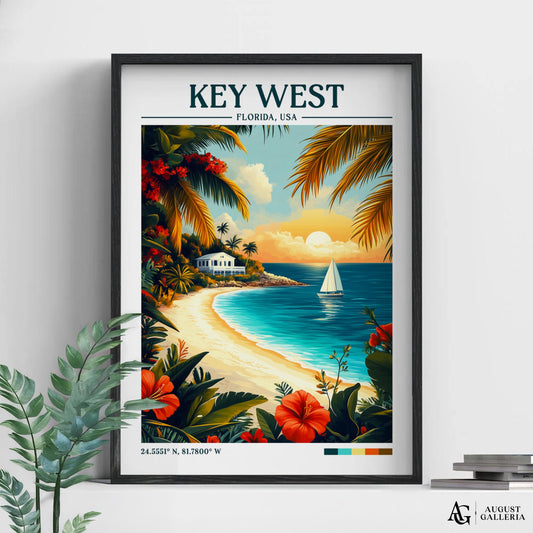Key West Florida Retro Travel Print