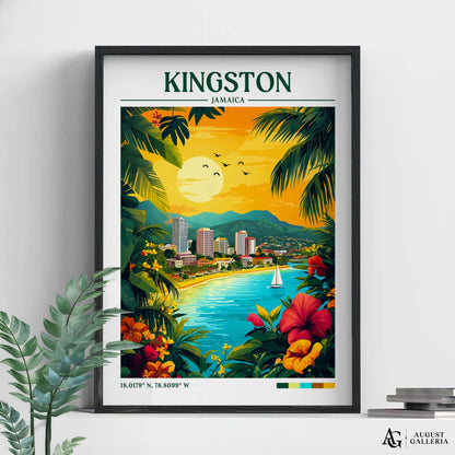 Kingston Jamaica Retro Travel Print