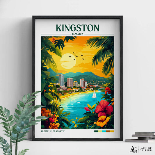 Kingston Jamaica Retro Travel Print