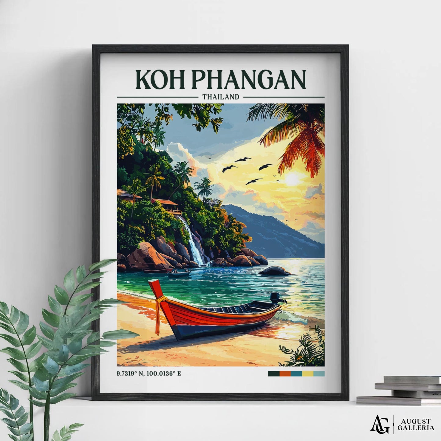 Koh Phangan Thailand Retro Travel Print