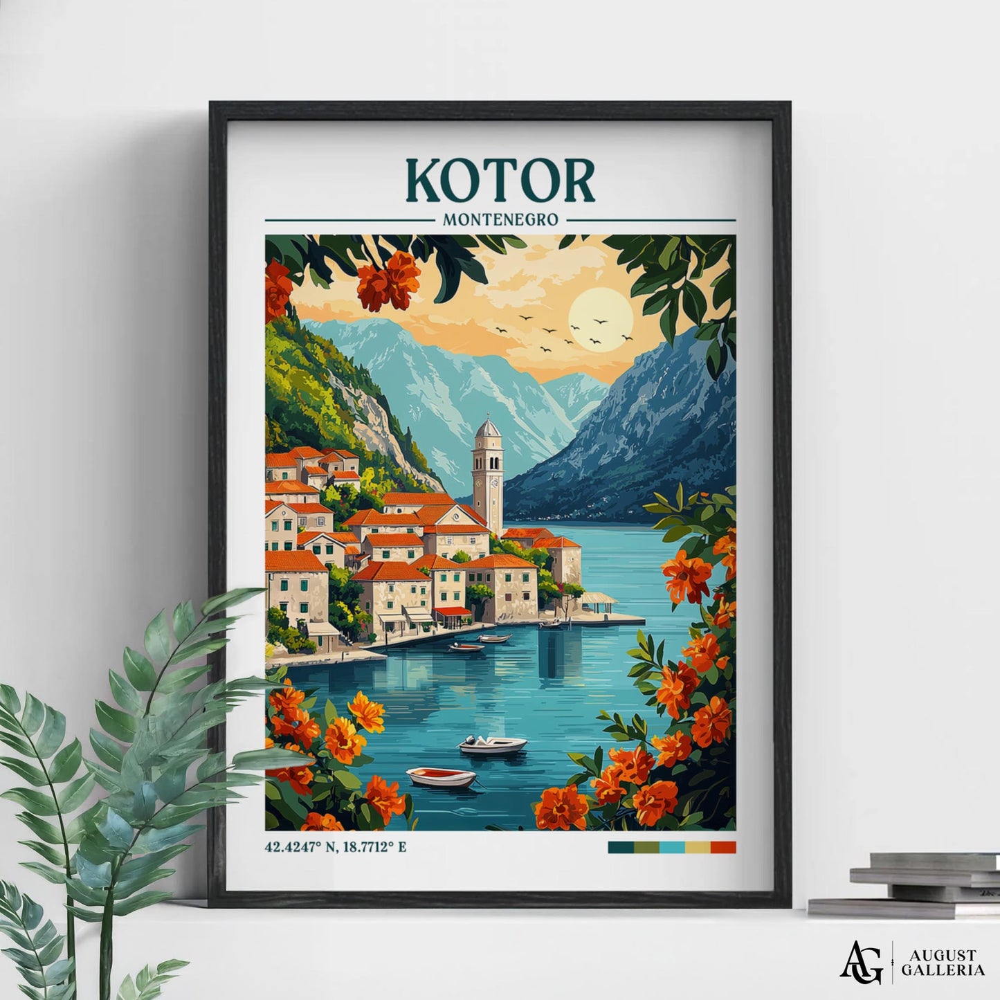 Kotor Montenegro Retro Travel Print