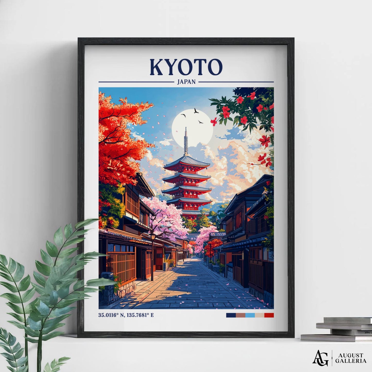 Kyoto Japan Retro Travel Print
