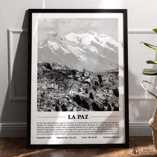 La Paz Black & White City Print