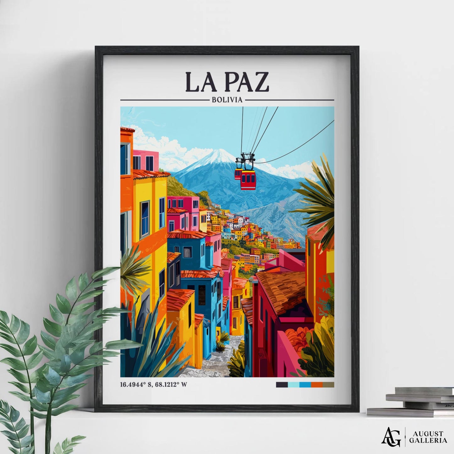 La Paz Bolivia Retro Travel Print