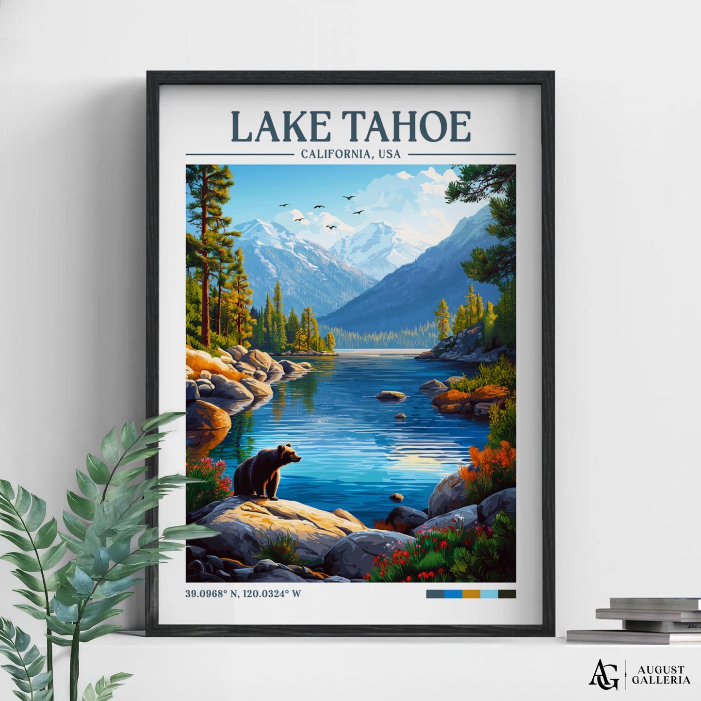Lake Tahoe Retro Travel Print