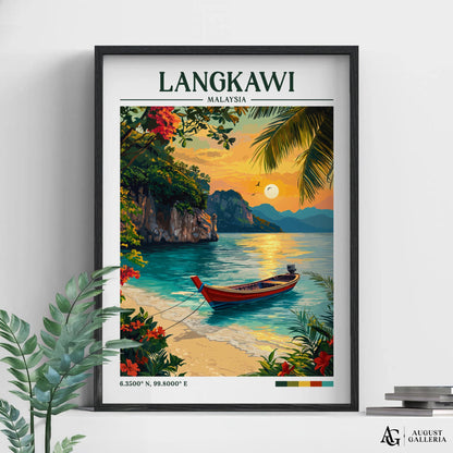 Langkawi Malaysia Retro Travel Print
