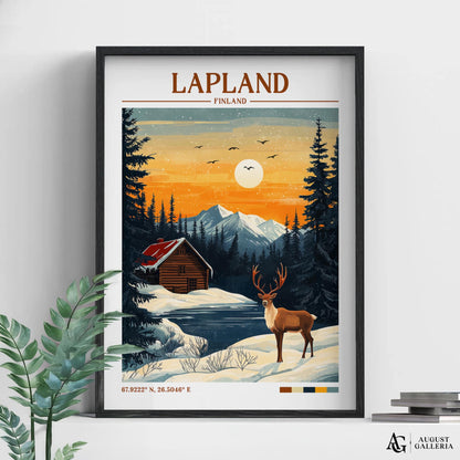 Lapland Retro Travel Print