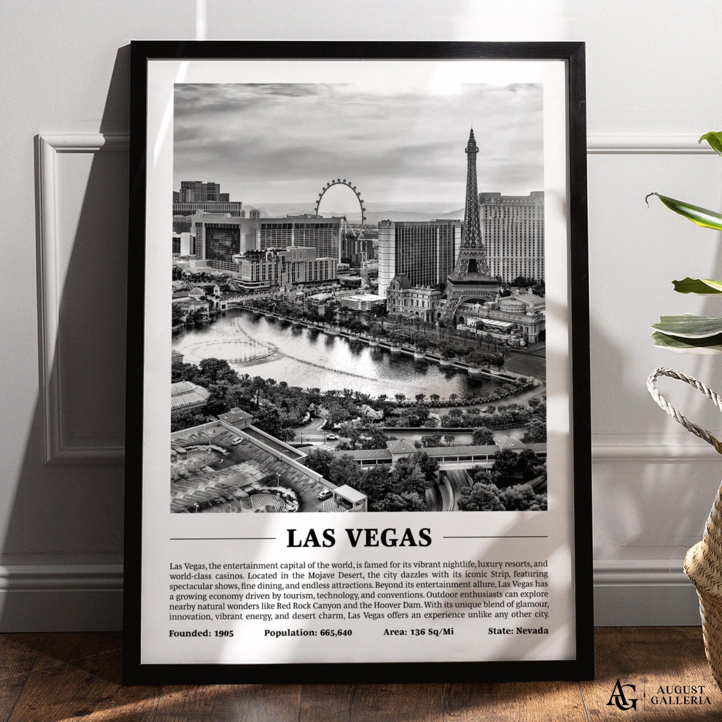 Las Vegas Black & White City Print