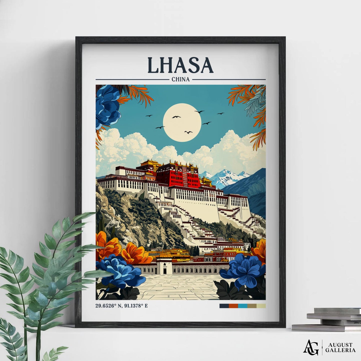 Lhasa China Retro Travel Print