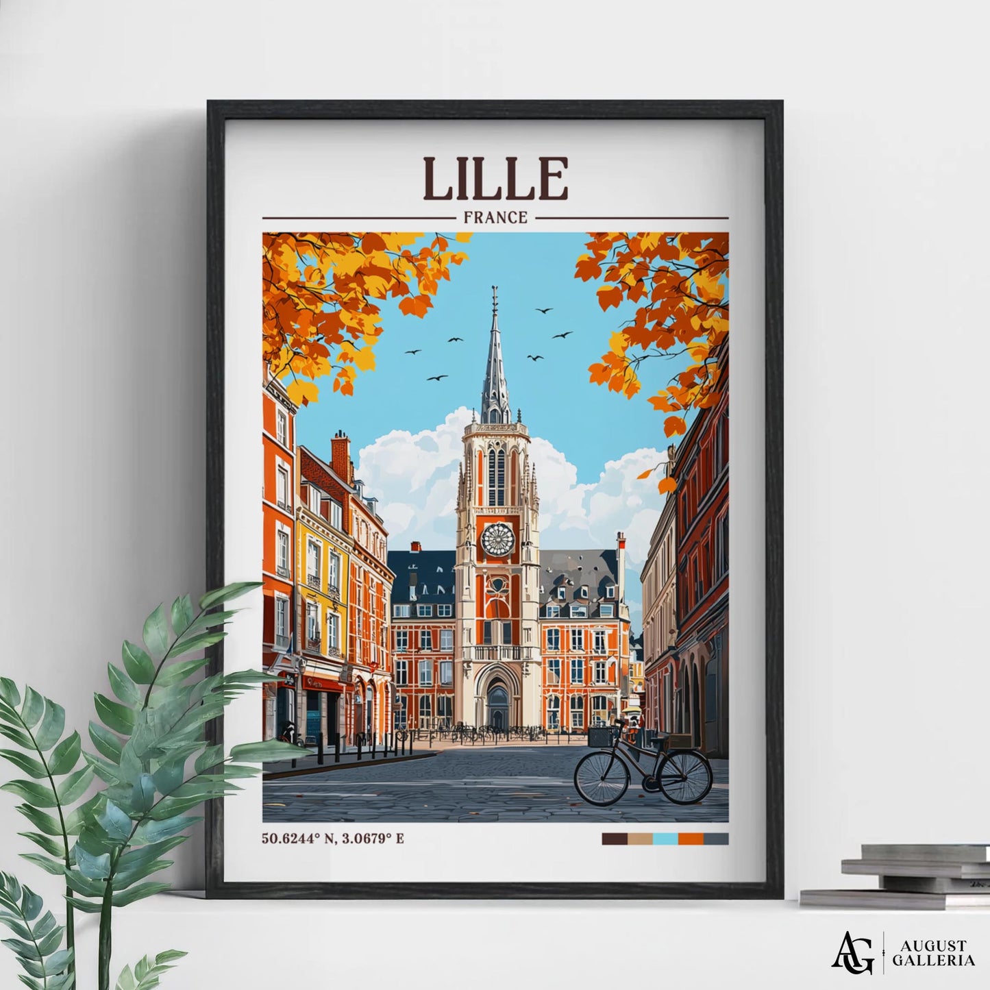 Lille France Retro Travel Print