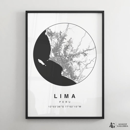 Lima Minimalist Map