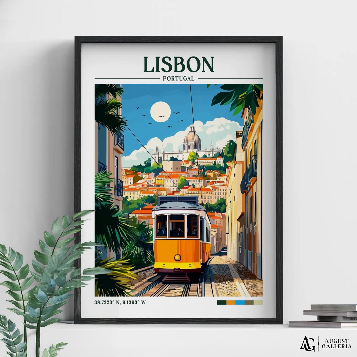 Lisbon Portugal Retro Travel Print