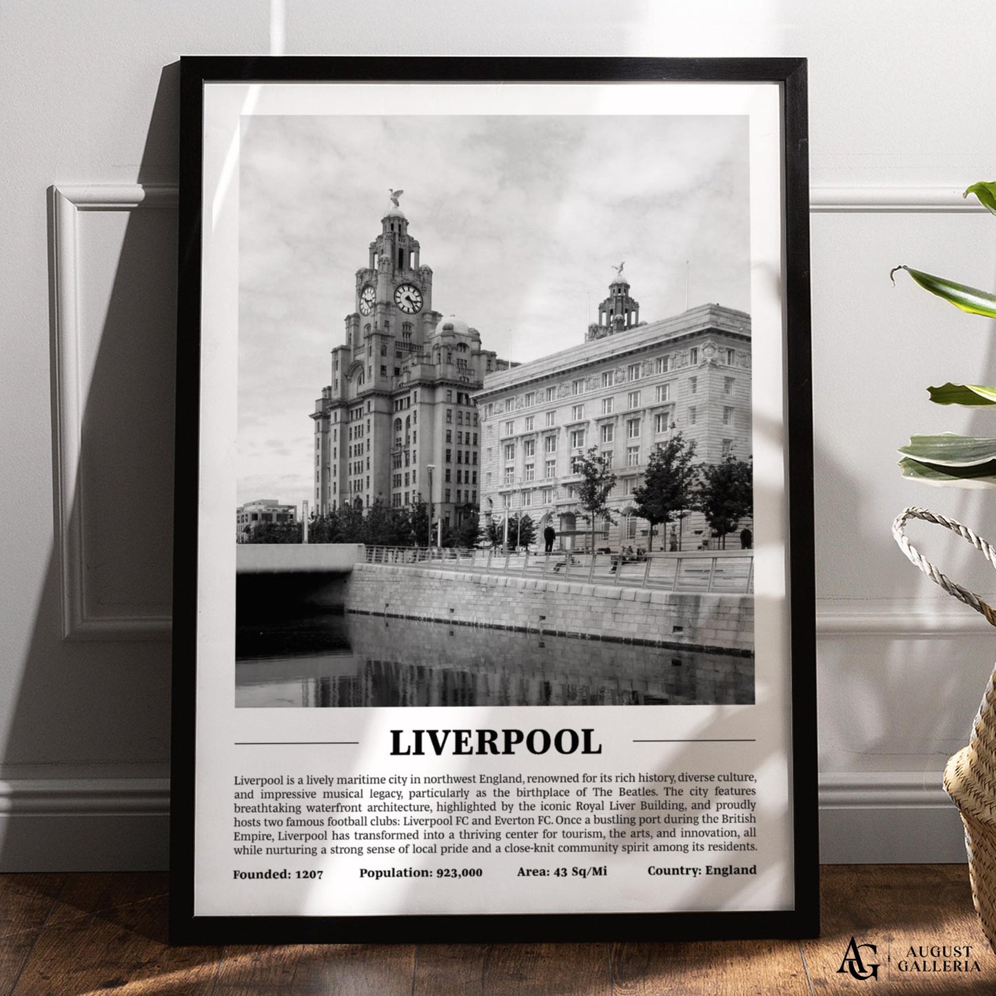 Liverpool Black & White City Print