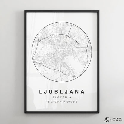 Ljubljana Minimalist Map
