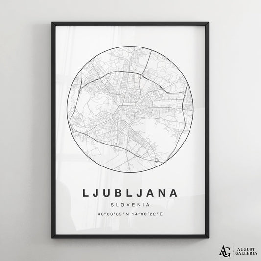 Ljubljana Minimalist Map