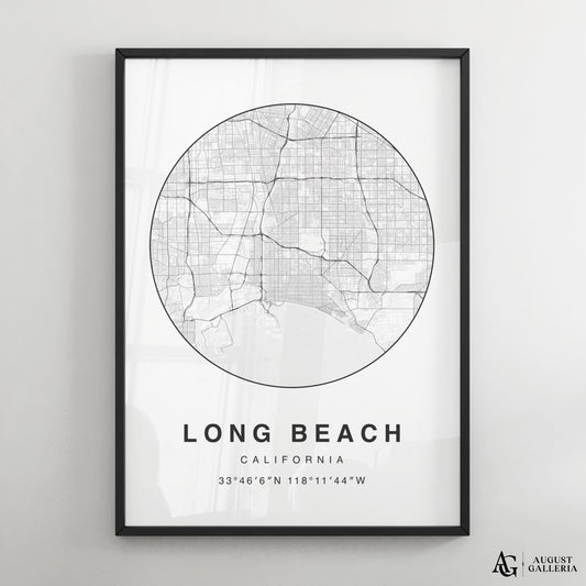 Long Beach Minimalist Map