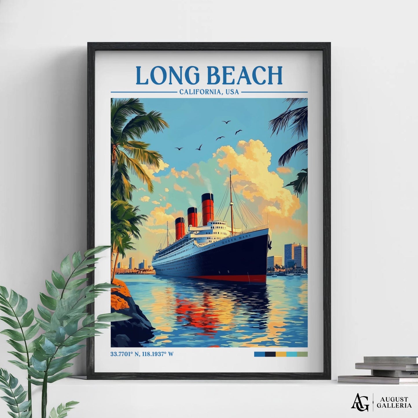 Long Beach California Retro Travel Print