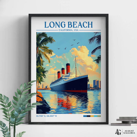 Long Beach California Retro Travel Print