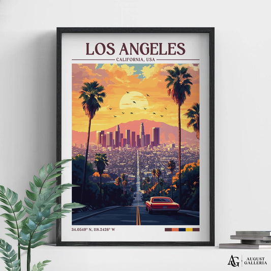 Los Angeles California Retro Travel Print
