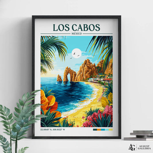 Los Cabos Mexico Retro Travel Print