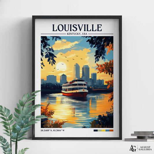 Louisville Kentucky Retro Travel Print