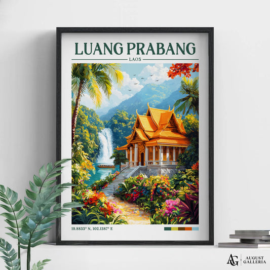 Luang Prabang Retro Travel Print