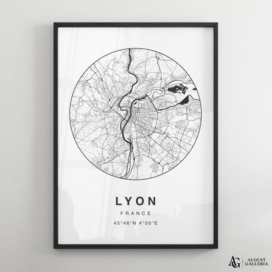 Lyon Minimalist Map