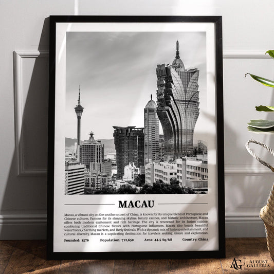 Macau Black & White City Print