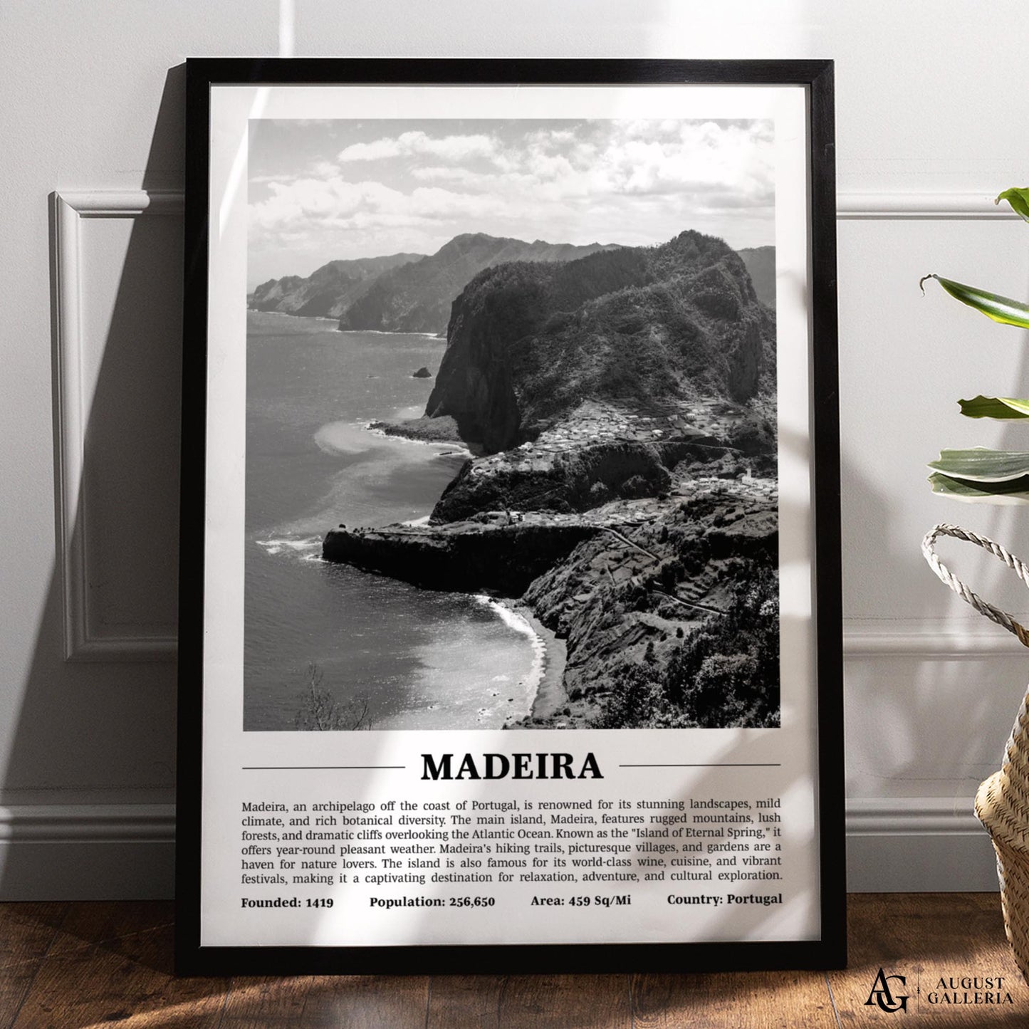 Madeira Black & White City Print