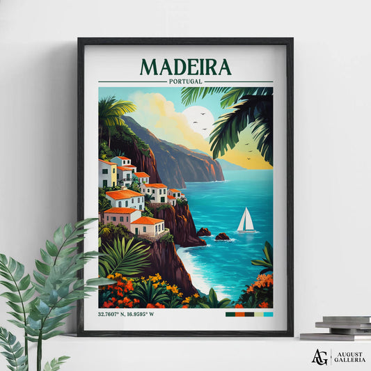 Madeira Portugal Retro Travel Print
