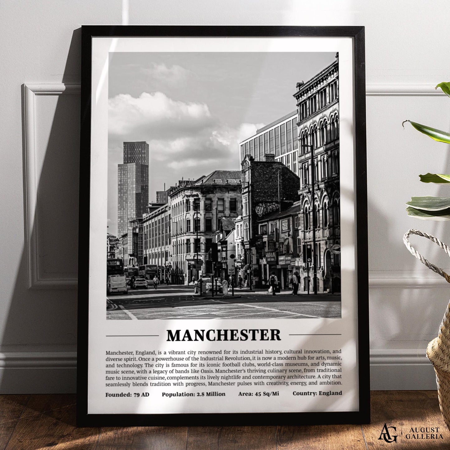 Manchester Black & White City Print