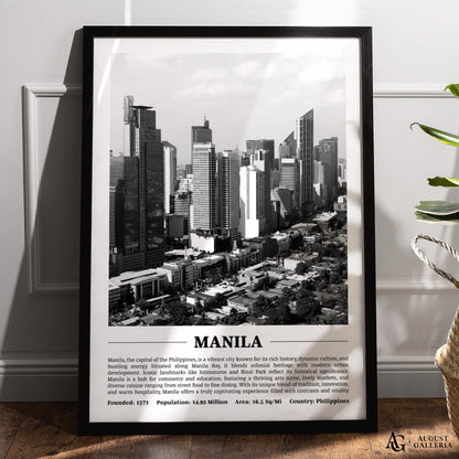 Manila Black & White City Print