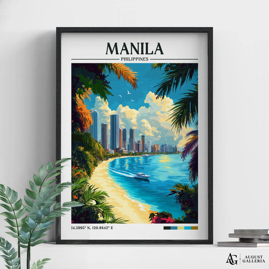 Manila Philippines Retro Travel Print